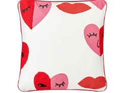 Set di 2 cuscini PERIWINKLE Cotone 45 x 45 cm Bianco Trama a cuore