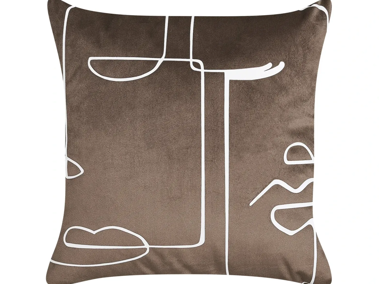 Set di 2 cuscini PHILODENDRON Velluto 45 x 45 cm Marrone Trama astratta