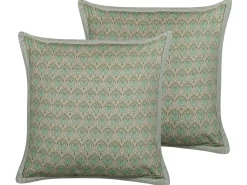 Set di 2 cuscini PICTUS Velluto 45 x 45 cm Verde Trama di piante