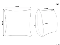 Set di 2 cuscini PILEA Finta pelliccia 45 x 45 cm Bordeaux Tinta unita