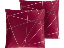 Set di 2 cuscini PINUS Velluto 45 x 45 cm Rosso Trama geometrica