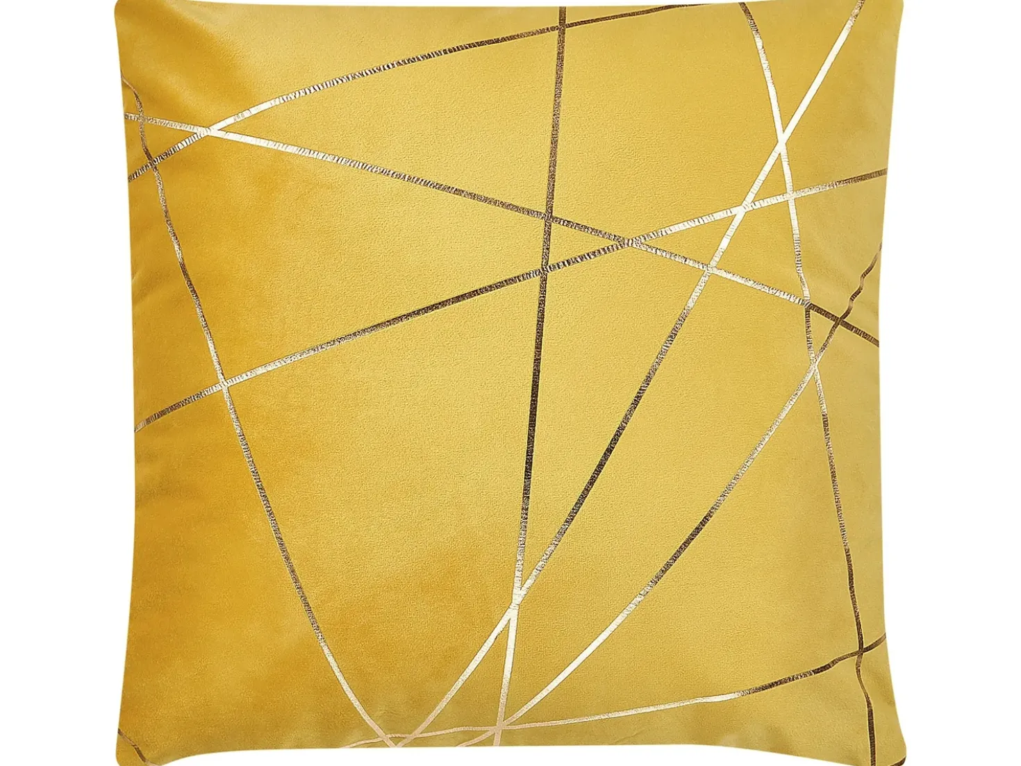 Set di 2 cuscini PINUS Velluto 45 x 45 cm Giallo Trama geometrica