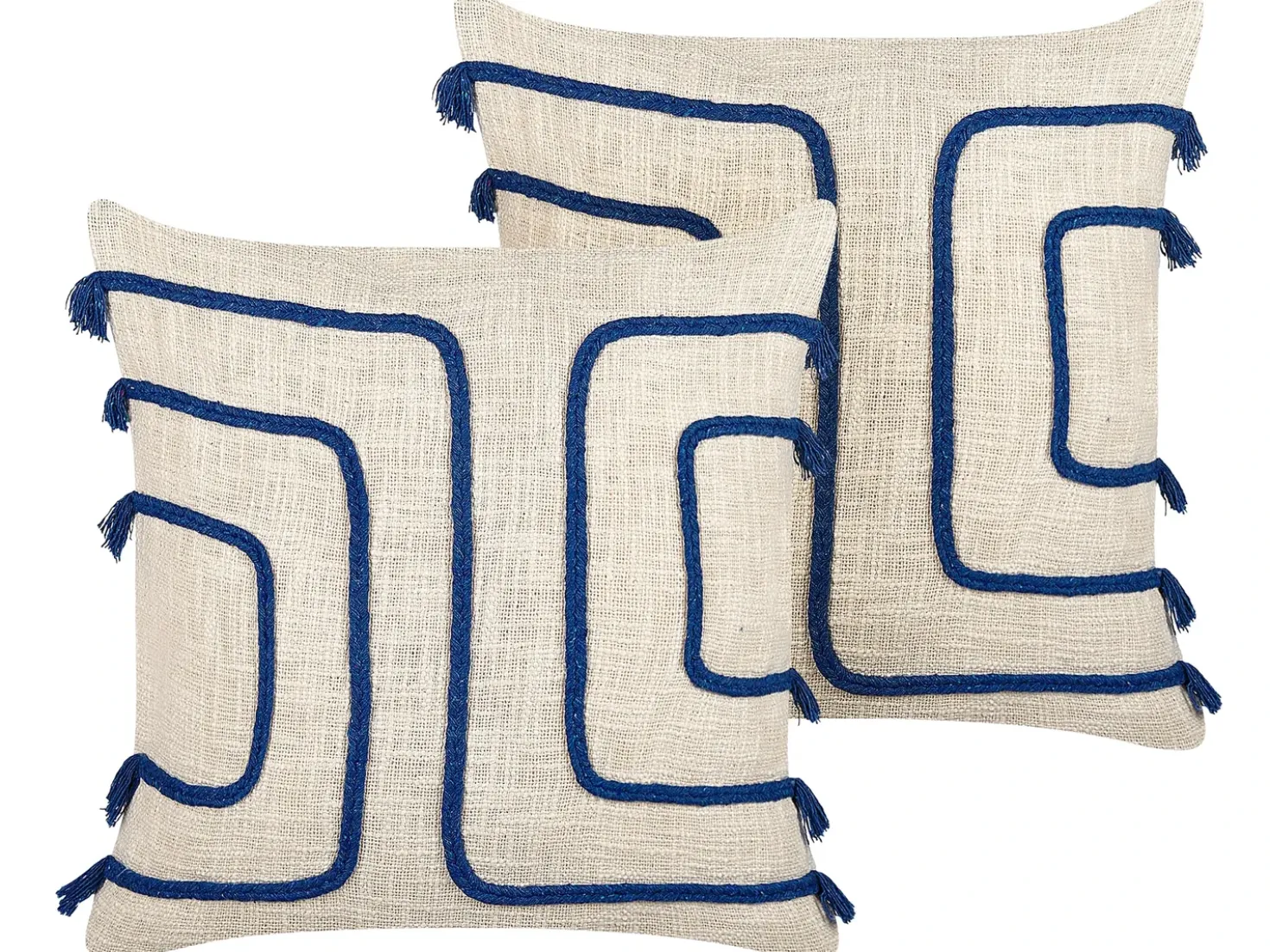 Set di 2 cuscini PLEIONE Cotone 45 x 45 cm Blu marino Trama geometrica