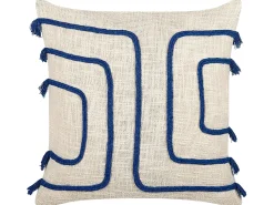 Set di 2 cuscini PLEIONE Cotone 45 x 45 cm Blu marino Trama geometrica