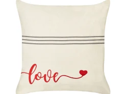 Set di 2 cuscini PLUMERIA Cotone 45 x 45 cm Beige Scritta