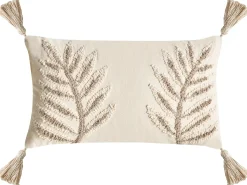 Set di 2 cuscini POMETIA Cotone 30 x 50 cm Beige Trama floreale