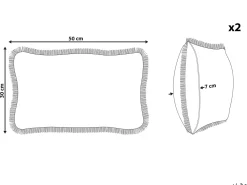 Set di 2 cuscini POTHOS Velluto 30 x 50 cm Beige Tinta unita