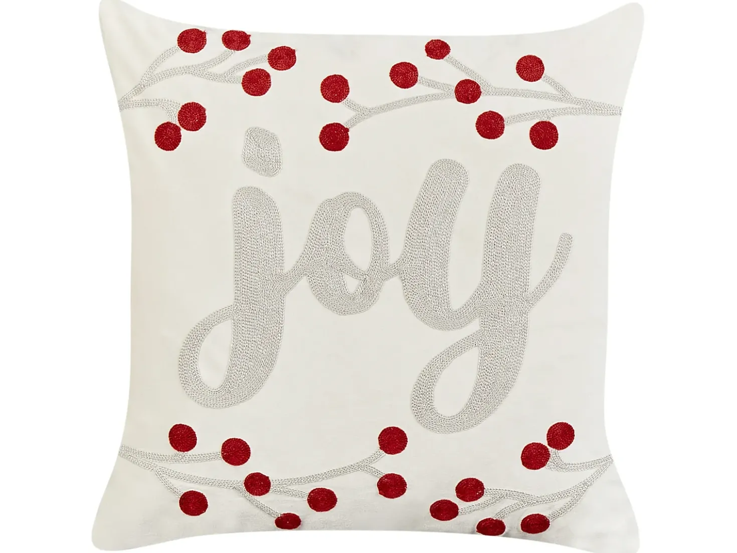 Set di 2 cuscini PRALINE Velluto 45 x 45 cm Bianco Modello natalizio
