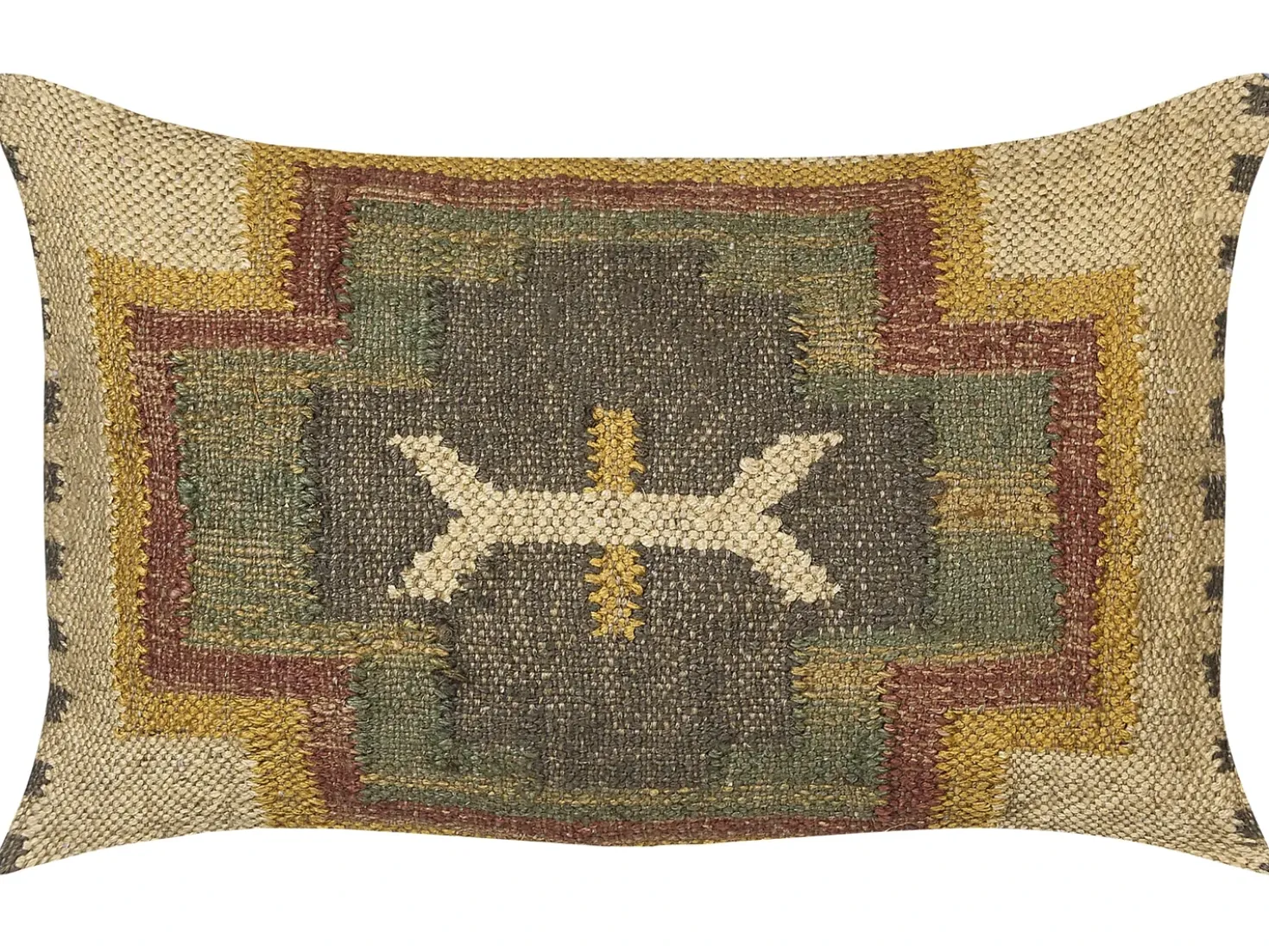 Set di 2 cuscini PULICAT Iuta 30 x 50 cm Multicolore Trama orientale