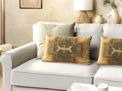 Set di 2 cuscini PULICAT Iuta 30 x 50 cm Multicolore Trama orientale