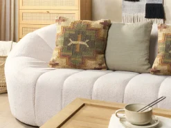 Set di 2 cuscini PULICAT Iuta 45 x 45 cm Verde Trama orientale
