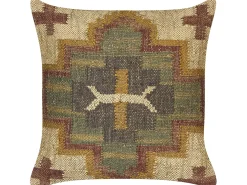 Set di 2 cuscini PULICAT Iuta 45 x 45 cm Verde Trama orientale