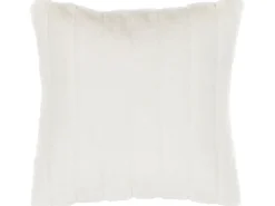 Set di 2 cuscini PUMILA Finta pelliccia 45 x 45 cm Bianco Tinta unita