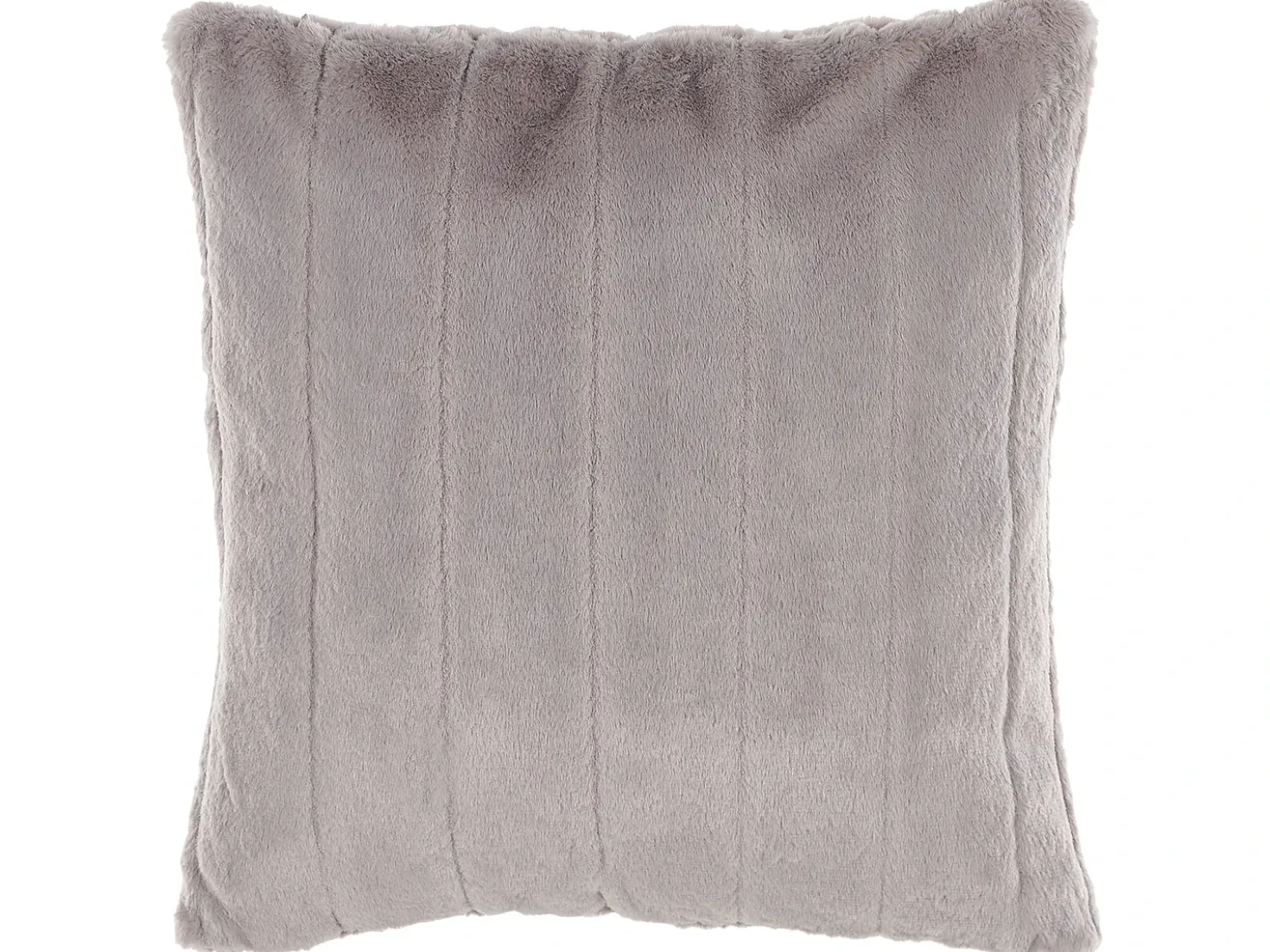 Set di 2 cuscini PUMILA Finta pelliccia 45 x 45 cm Grigio chiaro A strisce
