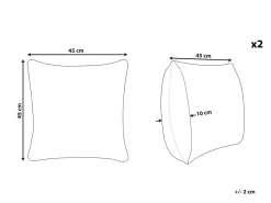 Set di 2 cuscini PUMILA Finta pelliccia 45 x 45 cm Grigio chiaro A strisce