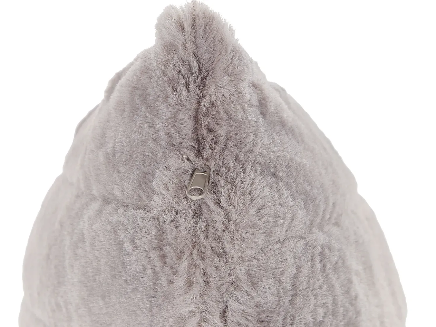 Set di 2 cuscini PUMILA Finta pelliccia 45 x 45 cm Grigio chiaro A strisce