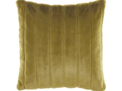 Set di 2 cuscini PUMILA Finta pelliccia 45 x 45 cm Verde oliva A strisce