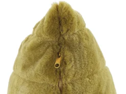 Set di 2 cuscini PUMILA Finta pelliccia 45 x 45 cm Verde oliva A strisce