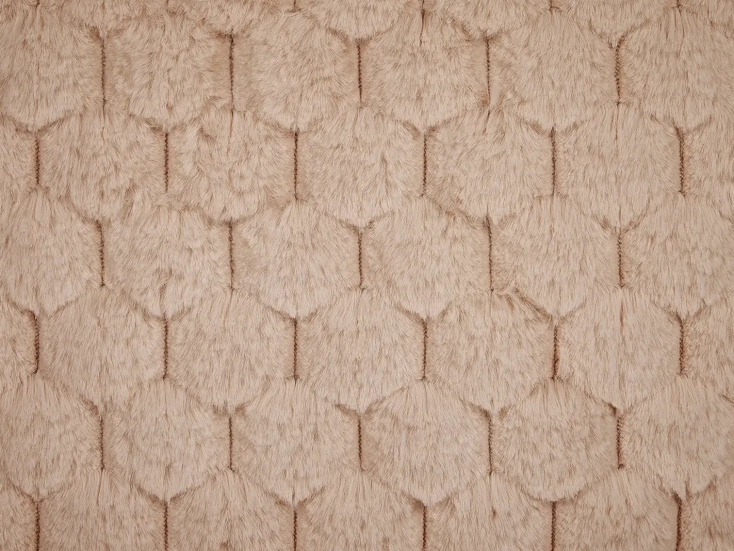 Set di 2 cuscini PURSLANE Finta pelliccia 43 x 43 cm Beige sabbia Trama geometrica