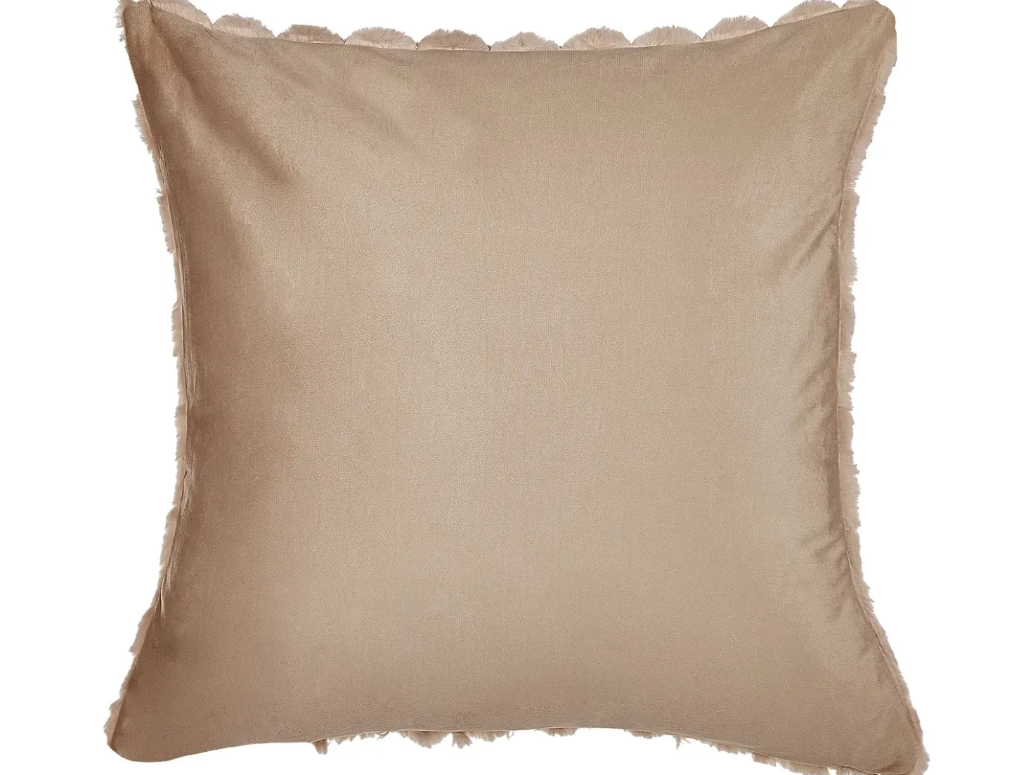 Set di 2 cuscini PURSLANE Finta pelliccia 43 x 43 cm Beige sabbia Trama geometrica