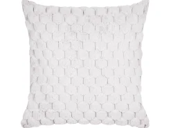 Set di 2 cuscini PURSLANE Finta pelliccia 43 x 43 cm Bianco Trama geometrica