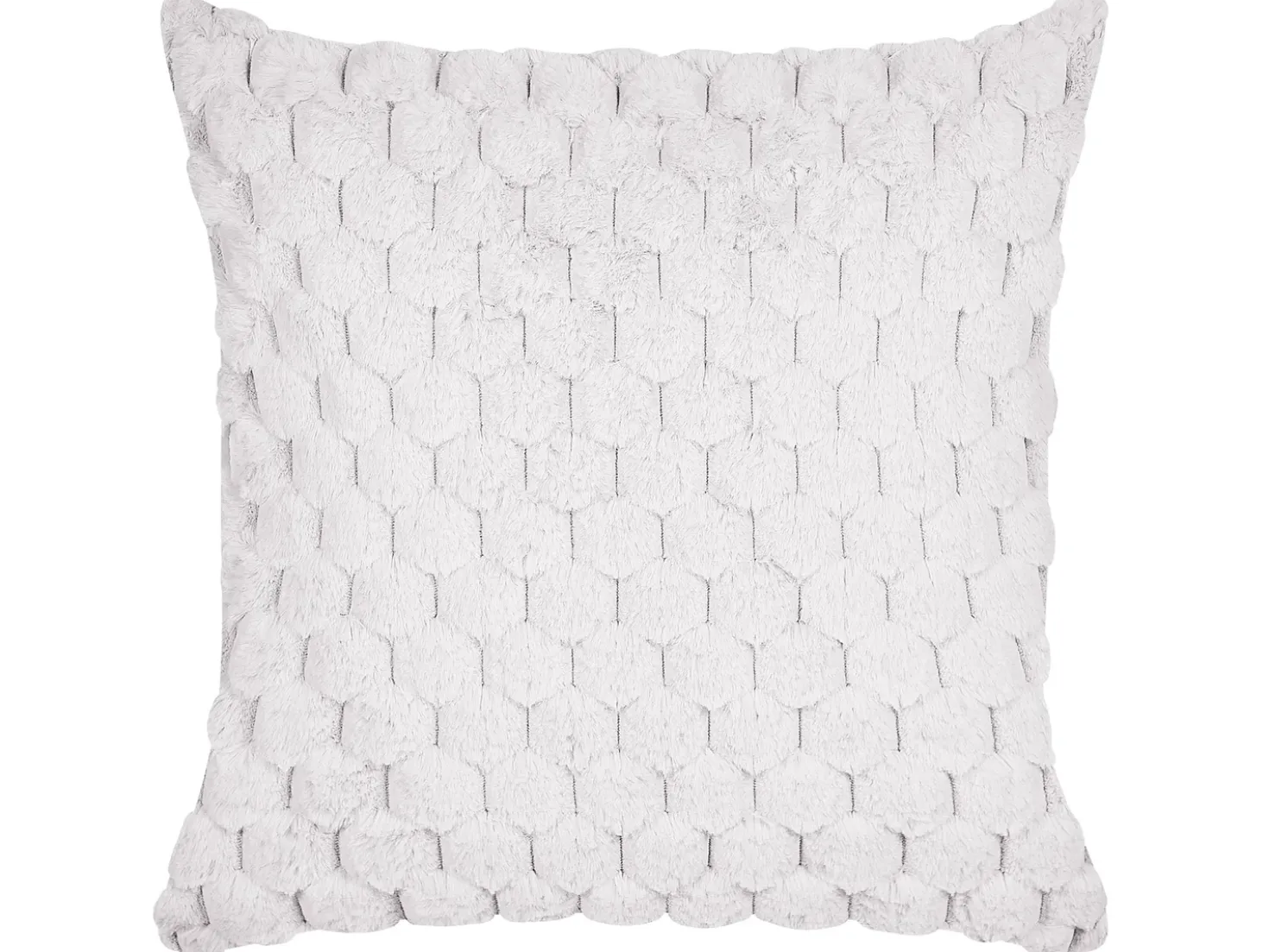 Set di 2 cuscini PURSLANE Finta pelliccia 43 x 43 cm Bianco Trama geometrica