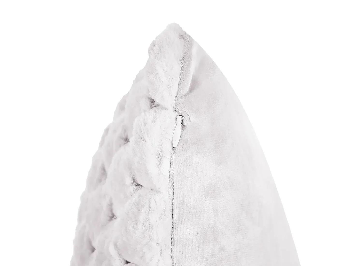 Set di 2 cuscini PURSLANE Finta pelliccia 43 x 43 cm Bianco Trama geometrica