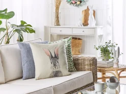 Set di 2 cuscini QUERCUS 45 x 45 cm Tortora Trama animale