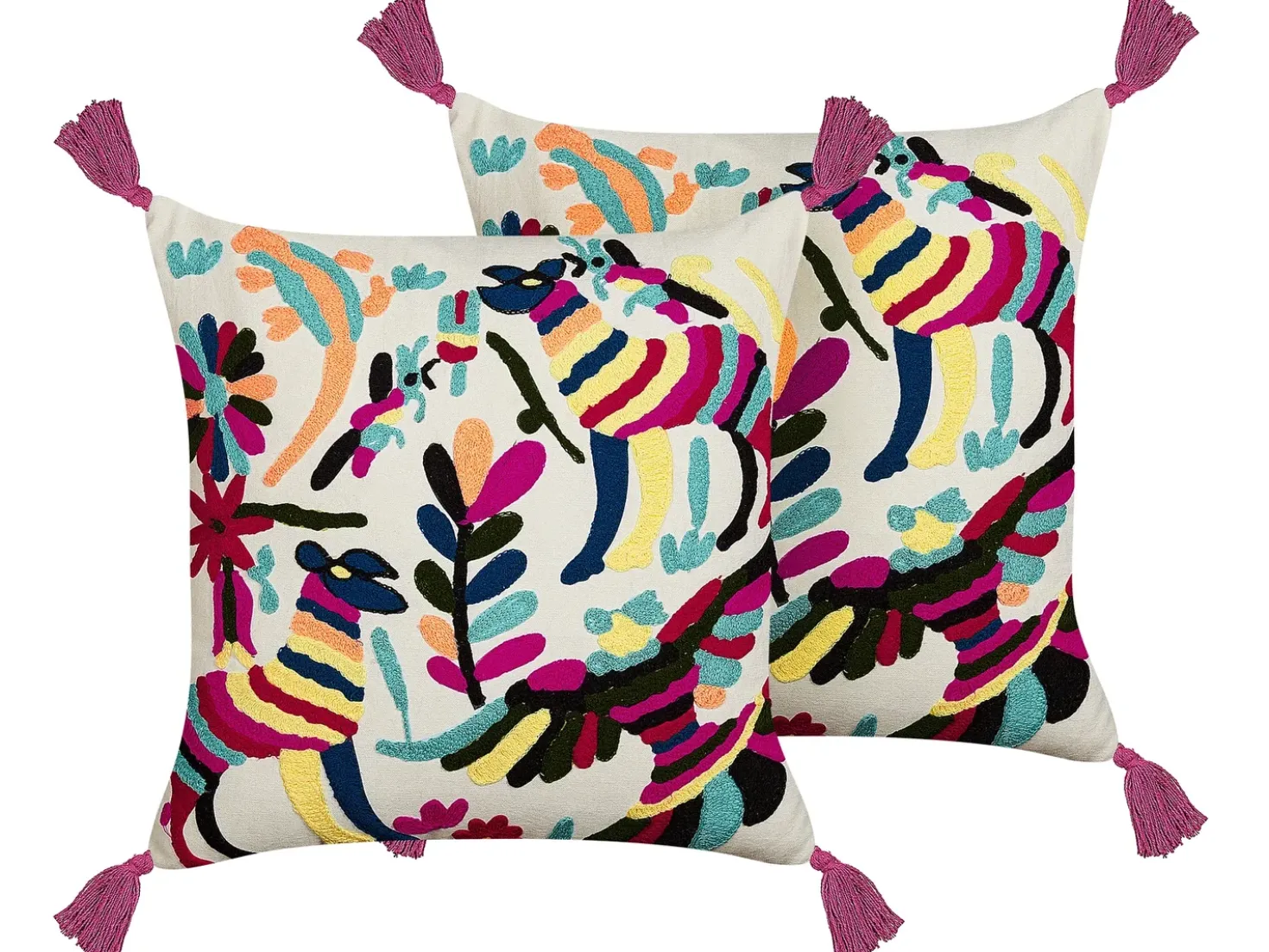 Set di 2 cuscini RAIGANJ Cotone 50 x 50 cm Multicolore Trama astratta