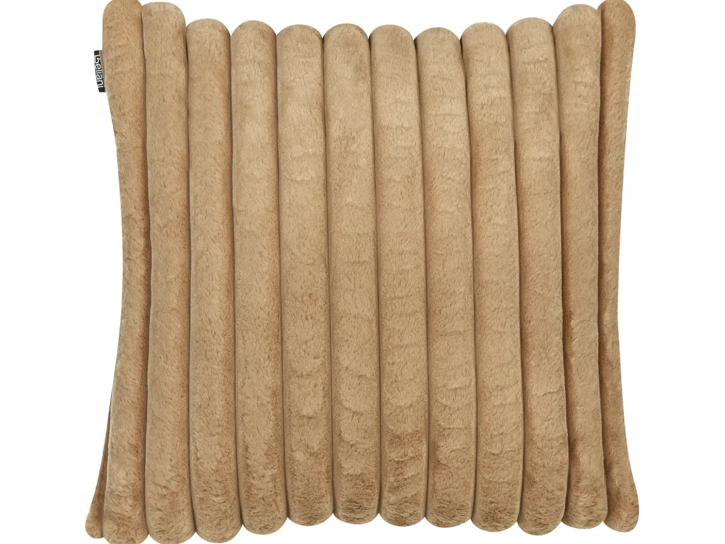 Set di 2 cuscini RAKYA Finta pelliccia 45 x 45 cm Marrone chiaro A strisce