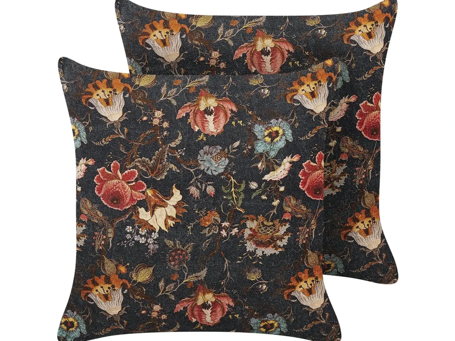 Set di 2 cuscini RAMONDA Velluto 45 x 45 cm Multicolore Trama floreale