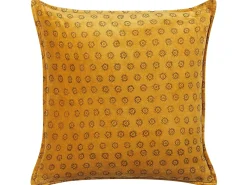 Set di 2 cuscini RAPIS Velluto 45 x 45 cm Giallo Trama geometrica