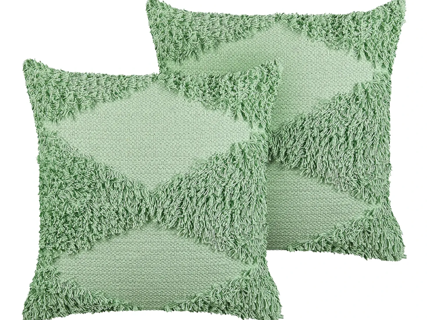 Set di 2 cuscini RHOEO Cotone 45 x 45 cm Verde chiaro