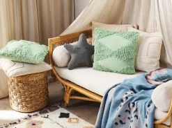 Set di 2 cuscini RHOEO Cotone 45 x 45 cm Verde chiaro