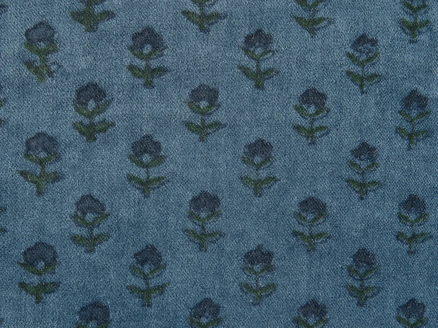 Set di 2 cuscini RIBES Velluto 45 x 45 cm Blu scuro Trama floreale
