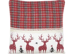 Set di 2 cuscini ROBBIE 45 x 45 cm Rosso Modello natalizio