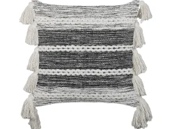 Set di 2 cuscini ROCHEA Cotone 45 x 45 cm Nero A strisce