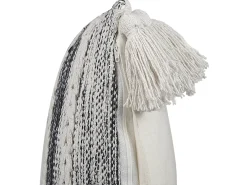 Set di 2 cuscini ROCHEA Cotone 45 x 45 cm Nero A strisce