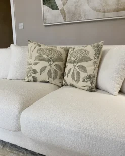 Set di 2 cuscini ROSEMARY Cotone 45 x 45 cm Verde oliva Trama floreale
