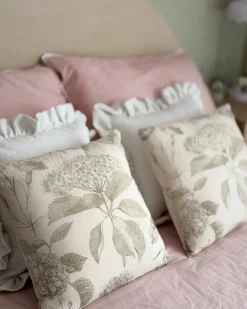 Set di 2 cuscini ROSEMARY Cotone 45 x 45 cm Verde oliva Trama floreale
