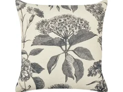 Set di 2 cuscini ROSEMARY Cotone 45 x 45 cm Grigio Trama floreale