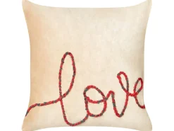 Set di 2 cuscini ROTALA Cotone 45 x 45 cm Beige Scritta