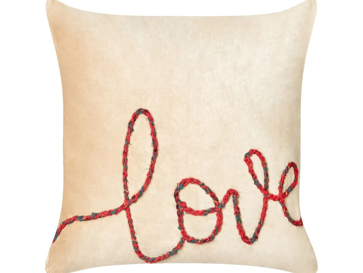 Set di 2 cuscini ROTALA Cotone 45 x 45 cm Beige Scritta