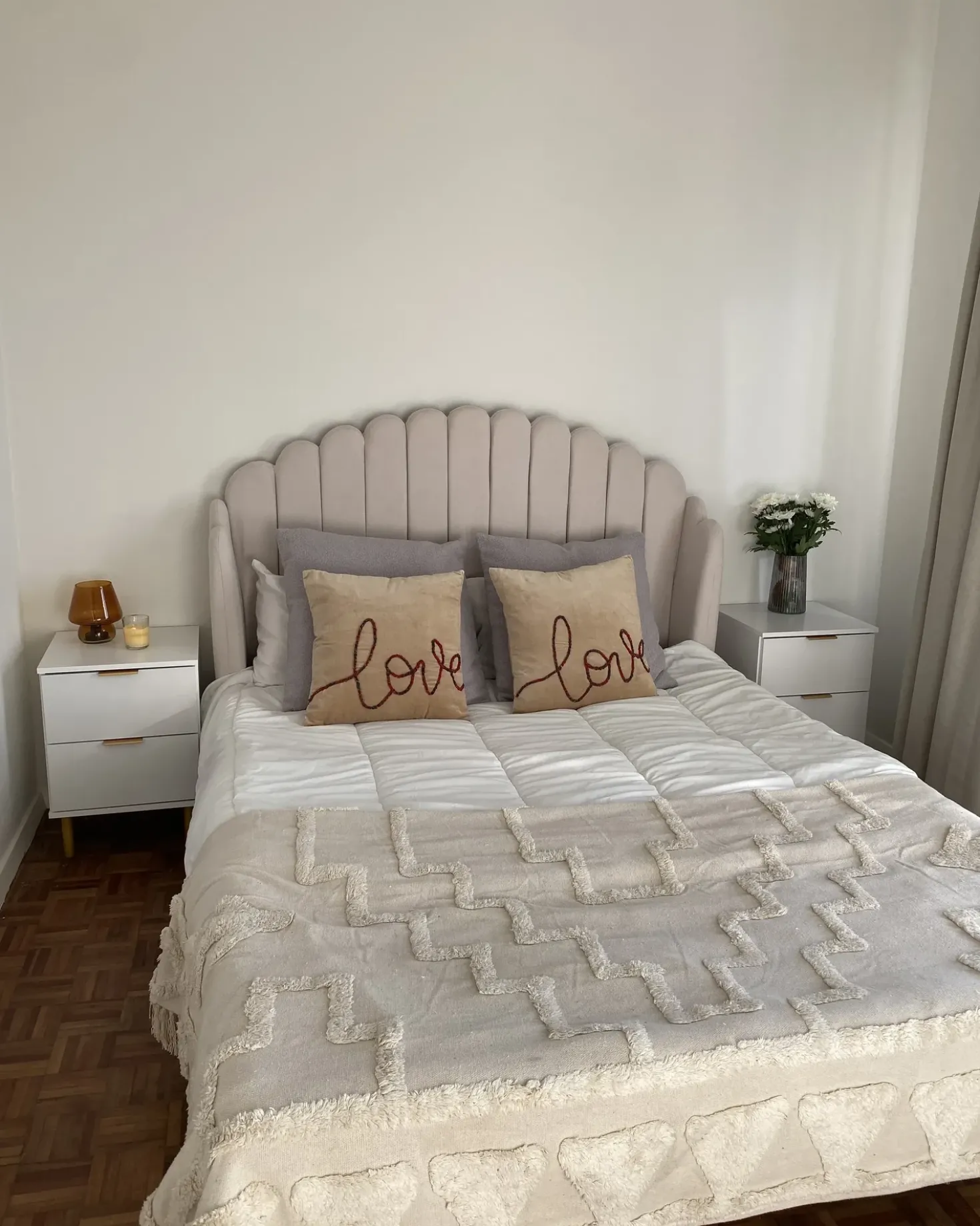 Set di 2 cuscini ROTALA Cotone 45 x 45 cm Beige Scritta