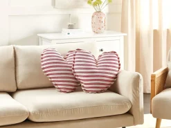 Set di 2 cuscini RUBIA Cotone 45 x 45 cm Rosso A strisce
