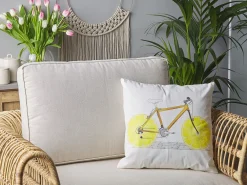 Set di 2 cuscini RUSCUS Cotone 45 x 45 cm Bianco Trama astratta