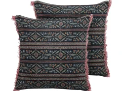 Set di 2 cuscini RUTA Velluto 45 x 45 cm Multicolore Trama floreale
