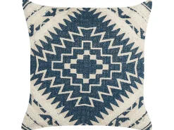 Set di 2 cuscini SAFI Cotone 50 x 50 cm Blu Trama geometrica