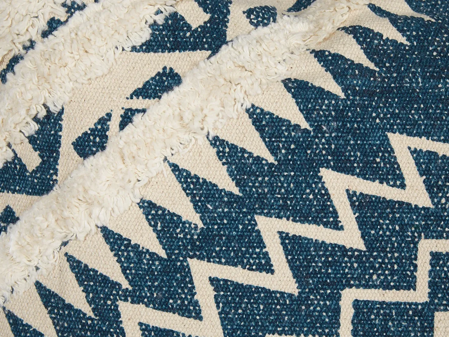 Set di 2 cuscini SAFI Cotone 50 x 50 cm Blu Trama geometrica