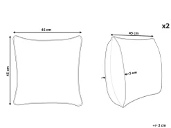 Set di 2 cuscini SAGENIA Cotone 45 x 45 cm Arancione Trama astratta